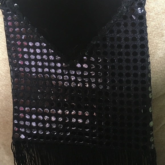 Sequin Evening Bag with Fringe - Picture 8 of 12